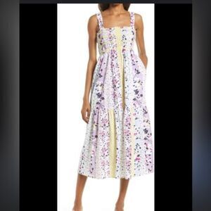 French Connection maxi ekeze river Rhodes dress 6 yellow purple